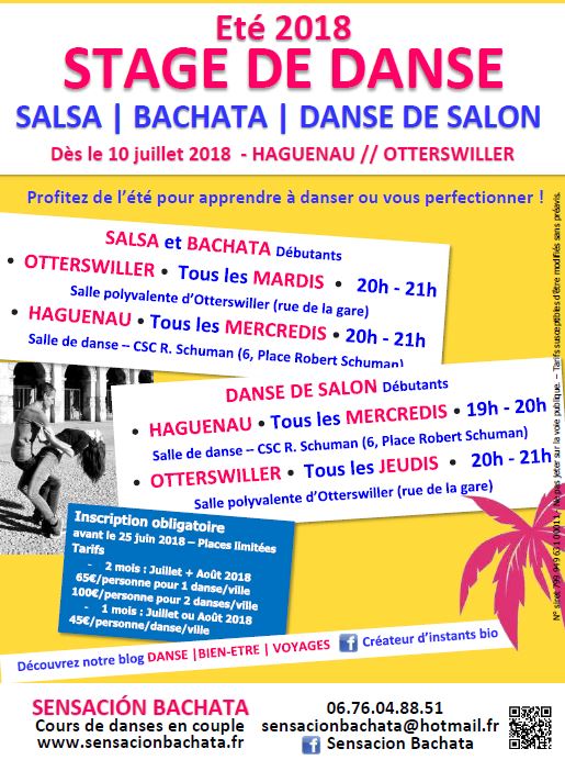 stage été 2018 danse de salon saverne salsa bachata kizomba danse haguenau